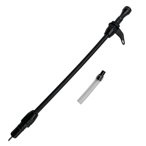 HAHAHA TH350 BellHousing Mount Dipstick（17.9 inch）.TH350/Turbo 350 Short Flexible Braided Transmission Dipstick Compatible with Chevy/GM TH350 Turbo 350, (Black) - color: Black