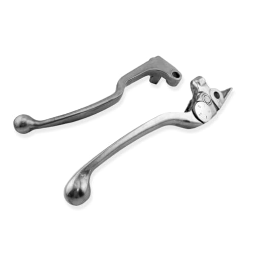 SKULL PIVOT- Chrome Motorcycle Brake Clutch Levers Adjustable Replacement Compatible with FZ6 FZ8 FZ07| 09 FJ09 MT07| 09 XSR700 900 - color: Silver