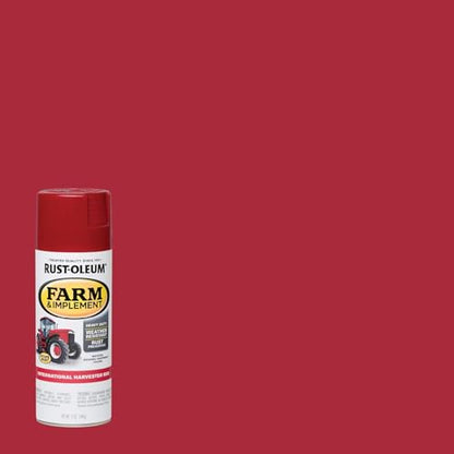 Rust-Oleum Farm & Implement Gloss International Harvester Red Spray Paint - color: International Harvester Red, size: 12 Ounce (Pack of 6)
