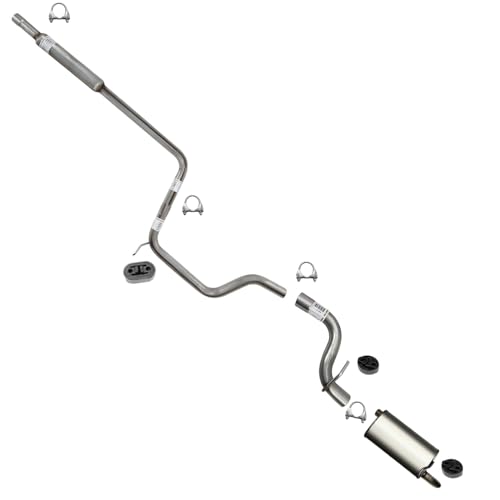 Exhaust Resonator Pipe, Extension Pipe and Muffler Compatible with Ford Taurus 2000-2007 3.0L | Stainless Steel | Northeastern Exhaust | Includes Clamps and Hangers | Direct-Fit Replacement