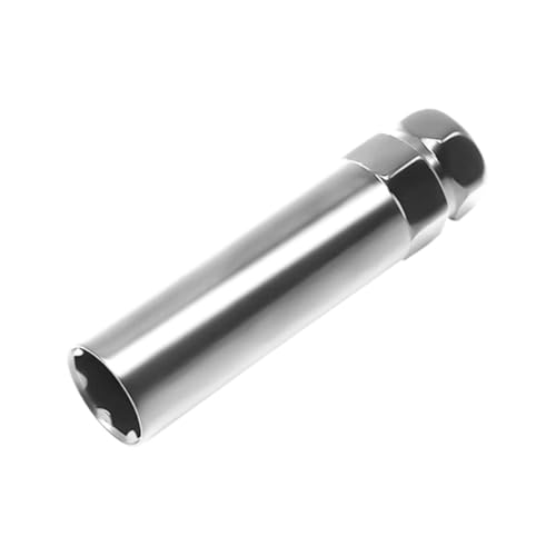 AUCELI 6 Point Spline Lug Nuts Key Tuner Socket Tool, Automotive Wheel Lock Removal Kit for Wrench with 3/4” & 13/16" Hex, Compatible with 12x1.5 12x1.25 1/2" x20 Thread Size, Universal Fit（Silver） - color: Silver