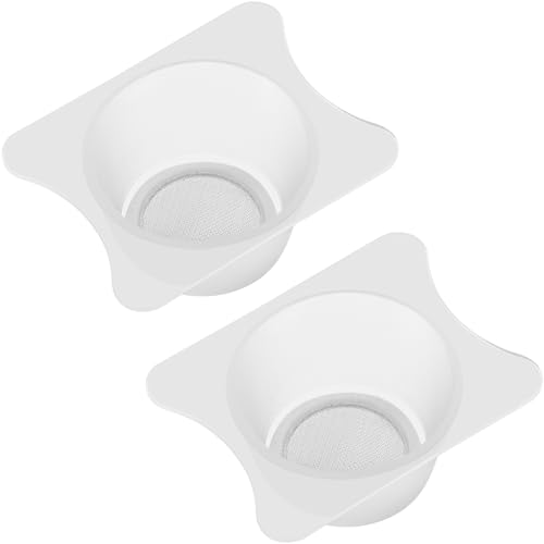 Shimeyao 2 Pcs Airbrush Filter Cup PP Strainer Filters Accessories for Paint Airbrush Accessories Crafts, Size 1.30" x 0.98", Hole Diameter 0.83", White