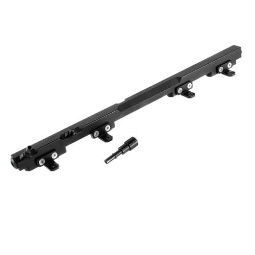Billet Fuel Rail Replacement for 1997-2004 2008 Jeep Wrangler TJ Cherokee XJ 4.0L Black 1998 1999 2000 2001 2002 2003 04 94 95 96 97 98 Aluminum Billet Fuel Rail