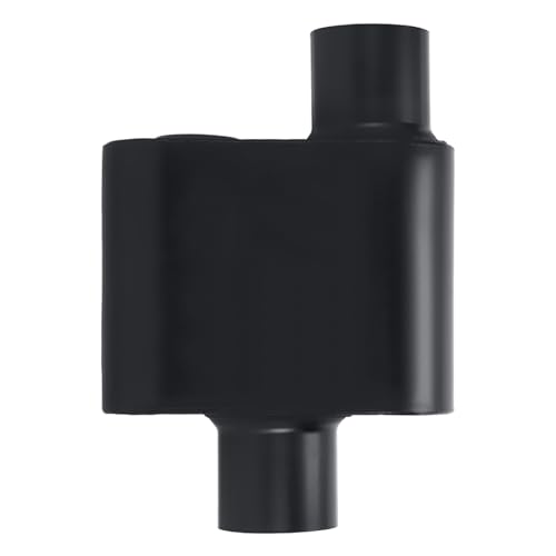 Universal Mufflers,Performance Automotive Exhaust Muffler，Single Chamber 3 inch inlet (ID) 3 inch outlet (ID) Black FH73041 - color: Black, size: 3"