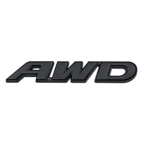 Chrome 3D Metal Large AWD Logo 4x4 Emblem All Wheel Drive Badge Off Road Sticker Racing SUV Decal (Black) - color: Black