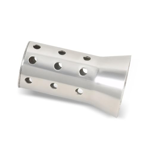 60 mm Motorcycle DB Killer, Stainless Steel Exhaust Muffler Silencer Baffle, Removable Perforated Noise Reduction Muffler, Modified Pipe Accessory for Most Motorcycles (Silver) - color: Silver #60 mm