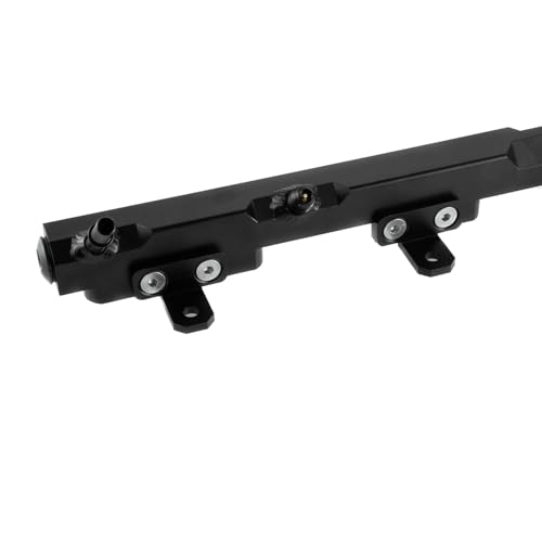 Billet Fuel Rail Replacement for 1997-2004 2008 Jeep Wrangler TJ Cherokee XJ 4.0L Black 1998 1999 2000 2001 2002 2003 04 94 95 96 97 98 Aluminum Billet Fuel Rail