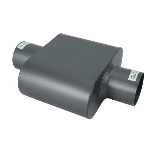 Pair of Single Chamber Performance Race Muffler 3" Center/Center Universal Steel Muffler (3 Inch) - size: 3 Inch