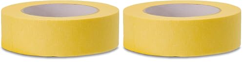 Lichamp 36mm x 55m Yellow Automotive Masking Tape for Painting, Auto Body Yellow Painters Tape for Car Detailing, 1.4 inch x 60 Yards (Pack of 2) - size: 1.42 inches (Pack of 2)