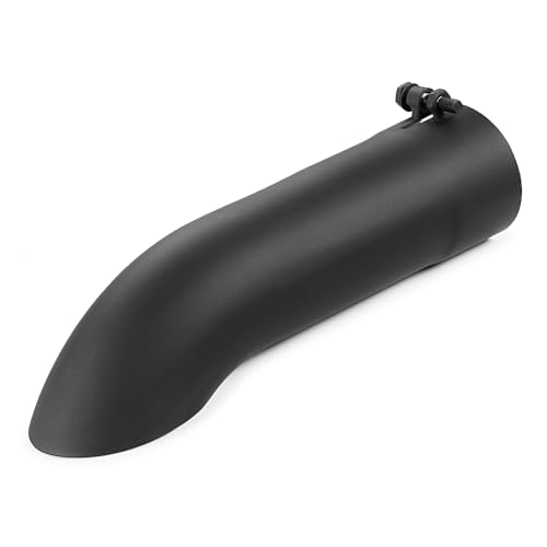 LCGP 3 Inch Inlet Turn Down Bolt On Exhaust Tip, Standard 3 Inch Inside Diameter Turndown Exhaust Tailpipe Tip, Black Powder Coated Stainless Steel, 12 Inch Length - size: 3 Inch, style: Black