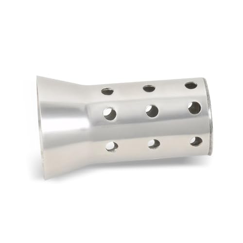51 mm Motorcycle DB Killer, Stainless Steel Exhaust Muffler Silencer Baffle, Removable Perforated Noise Reduction Muffler, Modified Pipe Accessory for Most Motorcycles (Silver) - color: Silver #51 mm