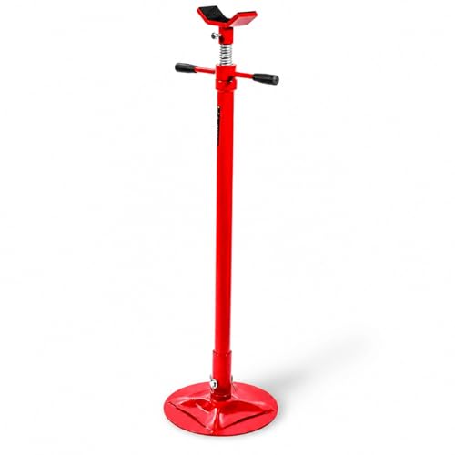 Stark USA Under Hoist Support Lift Jack Stand Wide Base 1/2 Ton 1,000 lbs Capacity Spin Handle, Self-Locking Threaded Screw, for Vehicle Lifting & Support
