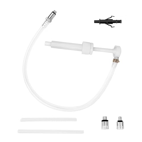 Transmission Fluid Pump Kit, 8cc Car Lower Unit Gear Oil Pumps, Brake Fluids Change Oil Push-Pump Kits with 3/8 inch Swivel, 8mm 10mm Adapters (White)