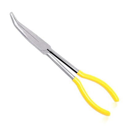 SPEEDWOX Long Reach 45 Degree Needle Nose Pliers 11 Inches Serrated Jaw - style: 45°
