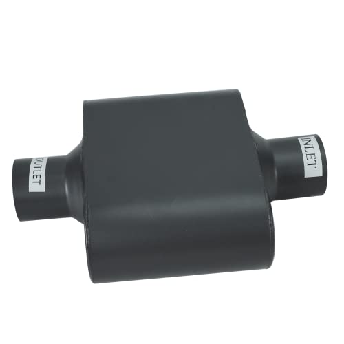 Pair of Single Chamber Performance Race Muffler 2.5" Center/Center Universal Muffler (2.5 Inch) - size: 2.5 Inch
