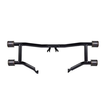 Advanblack Protek Two Step Highway Peg Crash Bar with CNC Slider Fit for 2014-2025 Harley Touring Road Glide Street Glide Electra Glide – Engine Guard Performance Upgrade (Bronze CNC w/Carbon Inlay) - color: Bronze CNC w/Carbon Inlay
