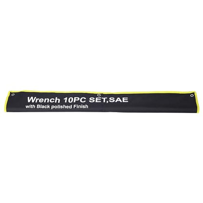 Jumbo Combination Wrench Set, 10-Piece SAE (1-5/16"-2-1/2"), Black Oxide, Pouch - Widest SAE Range, Commercial Grade, Heavy Duty Industrial Applications - color: 10-piece Sae (1-5/16"-2-1/2"), Black Oxide