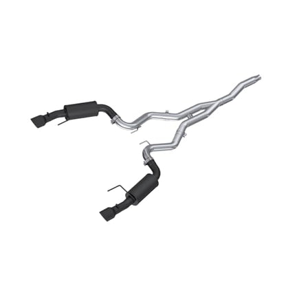 MBRP S7274BLK 3" Cat Back, Dual Split Rear, Streeet Version Exhaust System with 4.5" Tips (Black Coated) - color: Black Coated