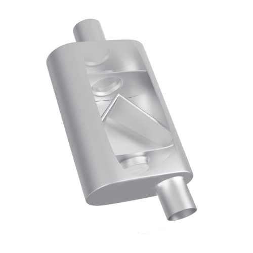 Universal Mufflers Dual Chamber 2" offset inlet (ID) 2" center outlet (ID) Performance Automotive Muffler Exhaust FH42041 - size: 2"