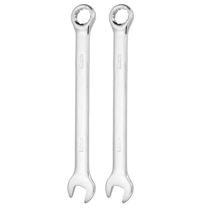 HARFINGTON 2pcs Combination Wrench 10mm Metric 12-Point Box and Open End - size: 10mm