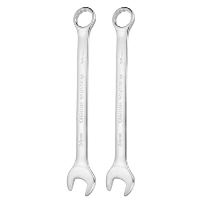 HARFINGTON 2pcs Combination Wrench 24mm Metric 12-Point Box and Open End - size: 24mm