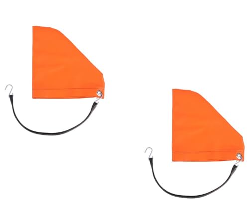 (2 Pack) Orange 7" Turbo Saver Exhaust Cover & 21" Rubber Snap Tie w/Hook - Weather Resistant PVC Turbo Cover to Protect Equipment at High Speeds & Excessive Airflow During Transport - size: 7 Inch, style: 2 - Pack