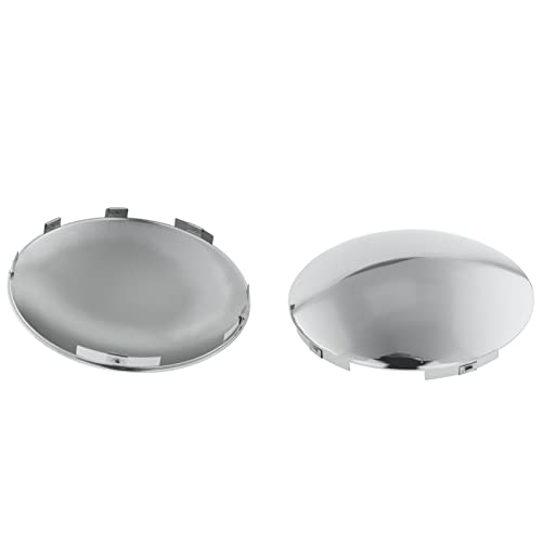 Semi Truck Hub Cap Covers - 6 Uneven Notched - for Front Wheel Universal Fit - 2 Pc Pack (Dome Top, Polished Stainless Steel, 7/16" Lip Height) - color: Polished Stainless Steel
