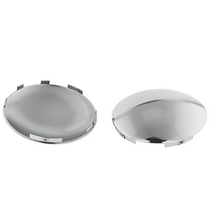 Semi Truck Hub Cap Covers - 6 Uneven Notched - for Front Wheel Universal Fit - 2 Pc Pack (Dome Top, Polished Stainless Steel, 7/16" Lip Height) - color: Polished Stainless Steel