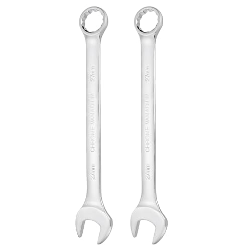 HARFINGTON 2pcs Combination Wrench 27mm Metric 12-Point Box and Open End - size: 27mm
