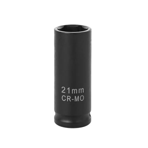 21mm 1/2" Drive Deep Impact Socket, 6-Point Metric - Heavy Duty for Lug Nuts & Axle Shafts. Deep Socket & Impact Socket for Wrenches & Sets. - size: 21mm