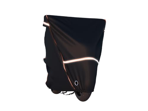 BENVOL 420D Heavy Duty Motorcycle Cover Waterproof Outdoor, 5000mm Rainproof Material Motorbike Cover with 2 Windproof Buckles, Lock Holes & Wide Reflective Strips, Anti-UV Sun Dust Protection - color: Black-XXL(96.5*41*51)