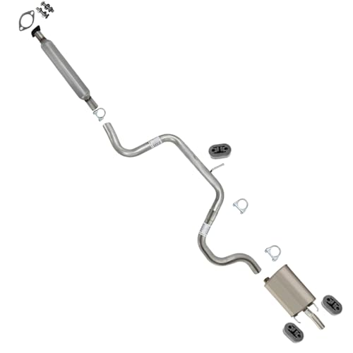 Exhaust Resonator, Intermediate Pipe & Muffler Kit Compatible with Pontiac Grand Prix 2005-2008 3.8L | Stainless Steel | Northeastern Exhaust | Includes Clamps Gasket Hangers and Bolt Kit | Direct-Fit