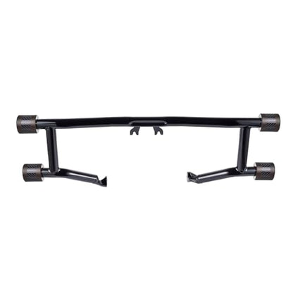 Advanblack Protek Two Step Highway Peg Crash Bar with CNC Slider Fit for 2014-2025 Harley Touring Road Glide Street Glide Electra Glide – Engine Guard Performance Upgrade (Bronze CNC w/Carbon Inlay) - color: Bronze CNC w/Carbon Inlay