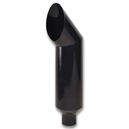 4 Inch Inlet 8 Inch Outlet Gloss Black Stainless Steel Miter Angle Cut Diesel Smoker Exhaust Stack Tip Diesel Exhaust Tip(Stack Smokers 4" ID Inlet 36" Long) - size: 4‘’Inlet 8‘’Outlet-Black