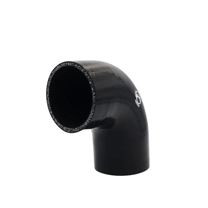 2.75 Inch / 70mm 90 Degree Silicone Elbow Hose – Compact Leg Design, Nominal 102mm Length, 5.5mm Thickness – High Temp 4-Ply Black Coupler for Turbo, Intake, Radiator Pipe - size: 2.75 Inch / 70mm