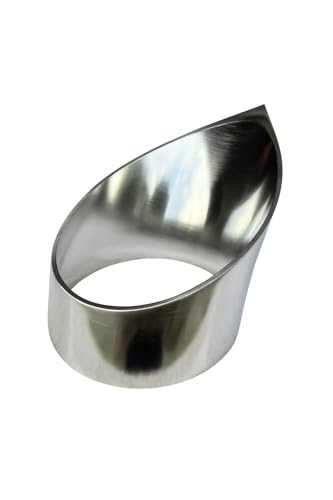 304 Stainless Steel Teardrop Exhaust Tip — Weld-On Universal Turbo Exhaust Outlet, Custom Fabrication Performance Tip, Corrosion Resistant (4" / 102mm) - size: 4"