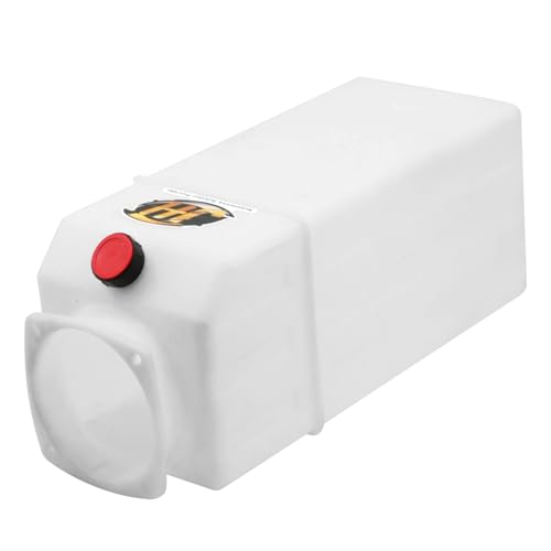 8 Quart Poly Power Unit Reservoir for Hydraulic Systems, Polyethylene Flat Bottom Utility Fluid Tank for Dump Trucks Trailers RVs Boats - size: 8 Quart