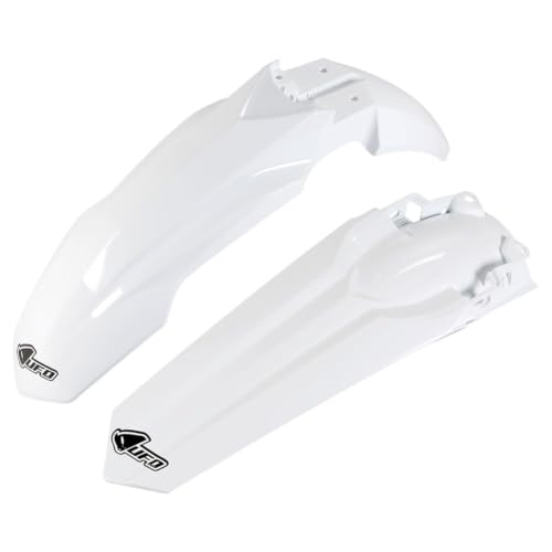 UFO PLAST Front/Rear Fender Kit - Replacement Dirt Bike Front and Rear Mud Guard - Compatible with Honda CRF250R 2018-2021/CRF450R/CRF450RX 2017-2020/CRF250RX 2019-2021 (White) - color: White