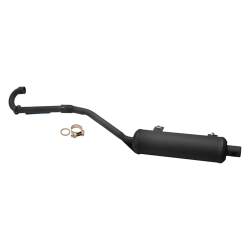 38mm ATV Exhaust Pipe Muffler Assembly for 4-Stroke Vertical Engine, Compatible with 125cc-250cc ATV, Dirt Bike, Go Kart, Pit Bike - Includes Clamp & Gasket