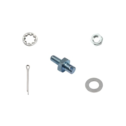 #8009 Throttle Cable Adapter Stud Kit（10-32 x 3/8 Thread） for 1977-later Chevrolet Steel with Nut, Washers, and Cotter Pin