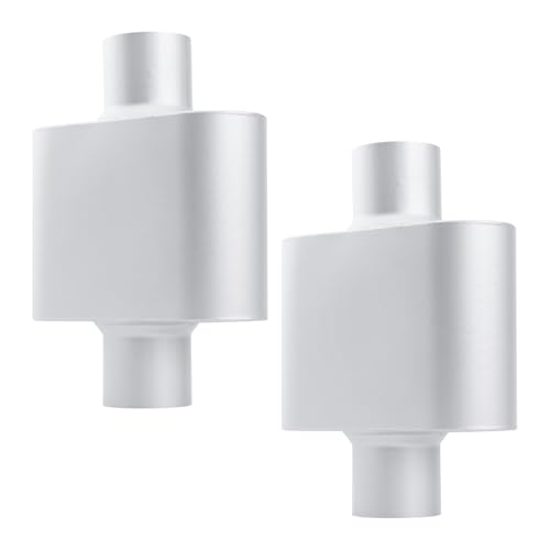 A-KARCK Single Chamber Muffler 3" Center Inlet 3" Center Outlet, 13" Overall Length Aluminized Steel Aggressive Sound Race Muffler (2 Pcs) - color: Silver, size: 3 Inch-2
