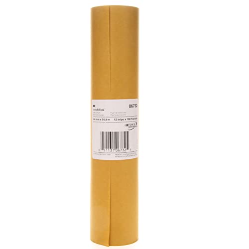 3M Scotchblok Masking Paper 06732, Gold Color, Polycoated Backing, Bleed Through Resistant, 12 in x 180 ft - size: 12 in x 180 ft