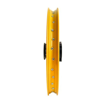 Wheel Rim Hub Compatible for 70CC 90CC 110CC 125CC 140CC 150CC 160CC Off Road Motocross Pit Dirt Rocket Bike (Yellow, 70/100-17" 12mm) - color: Yellow, size: 70/100-17" 12mm