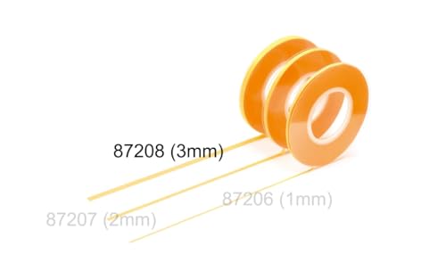 Tamiya 87208 mm/18m Maskierfilm (L x B) 18m x 3mm Masking Tape 3 mm/18 m, Model Making, Accessories, Orange, 3mm/18m