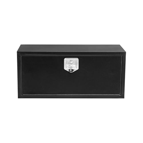 Garvee Black Steel Truck Bed Tool Box, Trailer Tongue Box, Truck Storage Organizer Tool Chest For Truck Bed, RV, Trailer (14 * 16 * 24-Black) - size: 14 * 16 * 24-Black