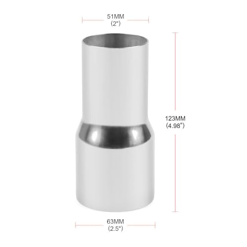 YSIL 2" OD to 2.5" OD Exhaust Pipe Adapter Reducer Stainless Steel 2PCS - size: 2" OD to 2.5" OD