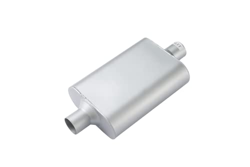 Universal Mufflers Dual Chamber 2.5" inlet (ID) 2.5" outlet (ID) overall 17" Performance Automotive Muffler Exhaust FH8C25C25 - size: 2.5"