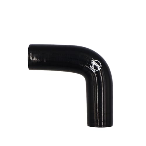 1.5 Inch / 38mm 90 Degree Silicone Elbow Hose – Extended Leg Design, True 102mm Length, 5.5mm Thickness – High Temp 4-Ply Black Coupler for Turbo, Intake, Radiator Pipe - size: 1.5 Inch / 38mm