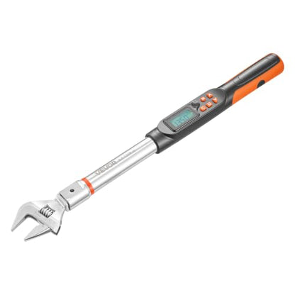 VEVOR Torque Wrench 0-1.5 in Adjustable Jaw Opening Digital Torque Wrench, Open-End Jaw, 4 Display Units, ±2% Accuracy, LCD Screen, with Buzzer and LED Indicator, for Pipe and Automotive Repair - size: 1-1/2"