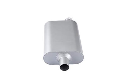 Universal Mufflers Dual Chamber 2" offset inlet (ID) 2" center outlet (ID) Performance Automotive Muffler Exhaust FH42041 - size: 2"